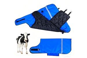 Calf Warm Clothes Calf Saver Coat Blanket for Keep Cow Warmming Thickened Belly Protection Windproof Large Size Blue