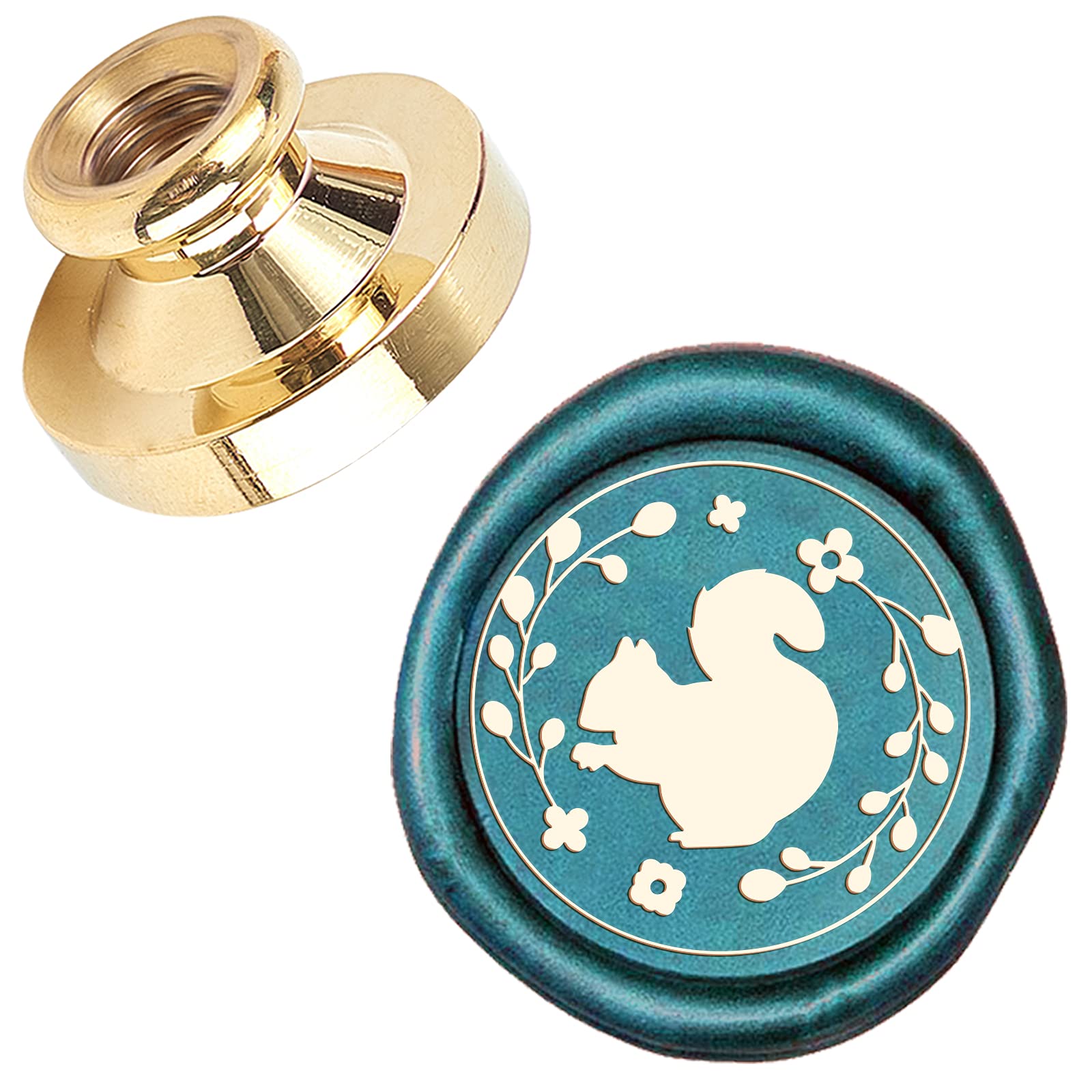 CRASPIRE Wax Seal Stamp Squirrel Brass Replacement Head 25mm Vintage Sealing Wax Stamp for Envelope Card Invitations Gift Wedding Halloween Christmas New Year