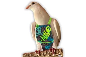 Bev's Bird Boutique Regular Flyper Adjustable Bird Diaper | Reusable, Washable Cloth | Comfort Fit for Parrot, Cockatiels, & Other Small Birds | Fashionable Avian Accessories, Pirate, Size 8.5