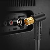Ancable 2M TV Aerial Coaxial Cable Male to Male Black Right Angle Gold Plated view 7
