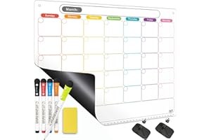 Mag-Fancy Dry Erase Calendar Magnetic Board - Monthly Planner Dry Erase Boards Fridge Calendar Whiteboard with Thickened Magn