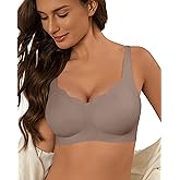 DEANGELMON Bras for Women No Underwire Seamless Wireless T-Shirt Bras Comfort V Neck Bra