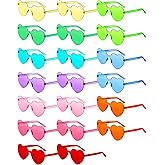 Cindeer 20 Pair Kid Heart Shaped Sunglasses Summer Party Girl Boy Party Sunglasses Transparent Candy Rainbow Age 5-12