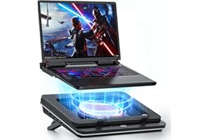 IETS GT600 Laptop Cooling Pad Equipped with Gigantic Turbo-Fan（5.5inch Diameter）,Sealed Foam for Rapid Cooling Gaming Laptop,