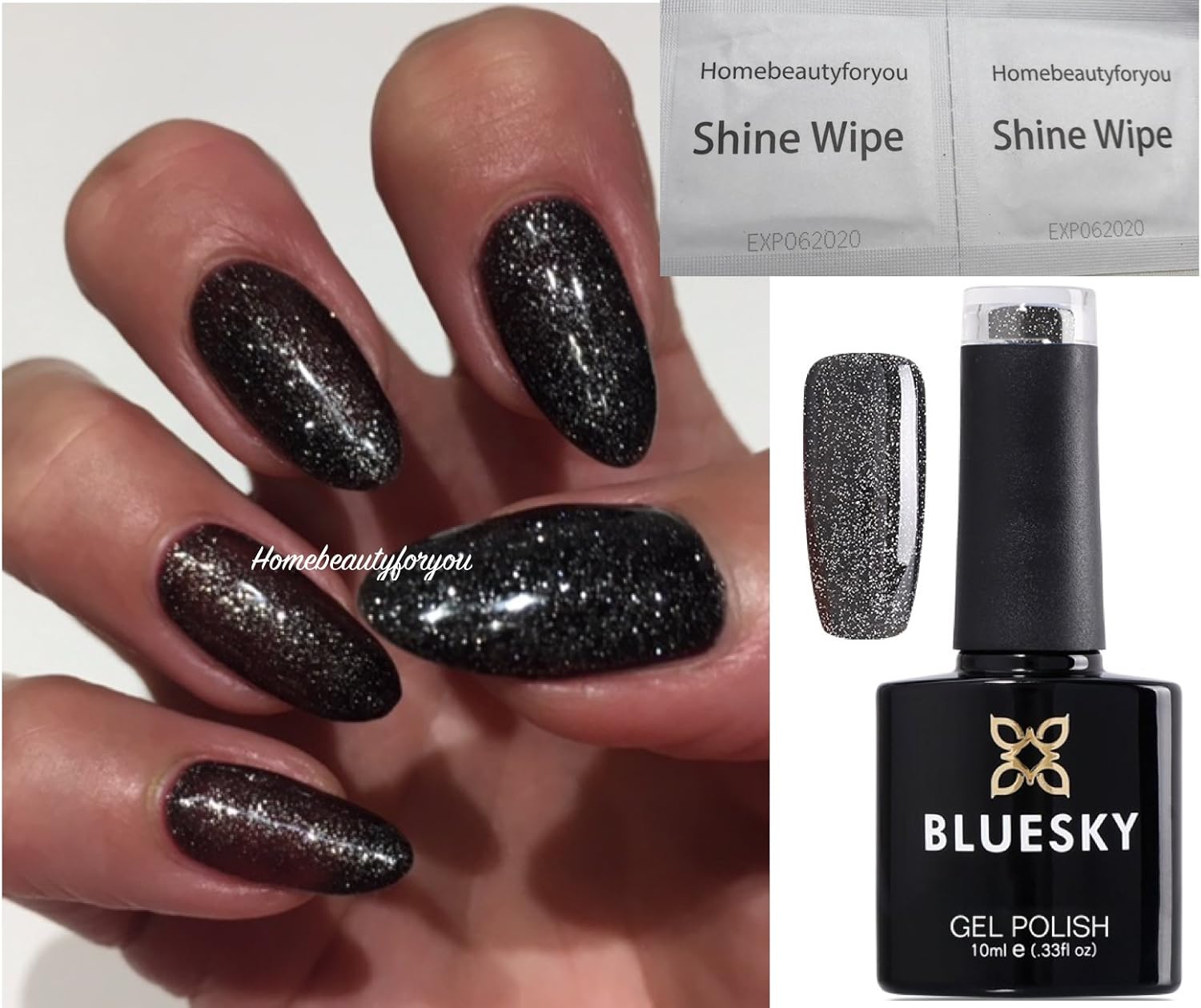 Bluesky Black With Silver Glitter Abyss 