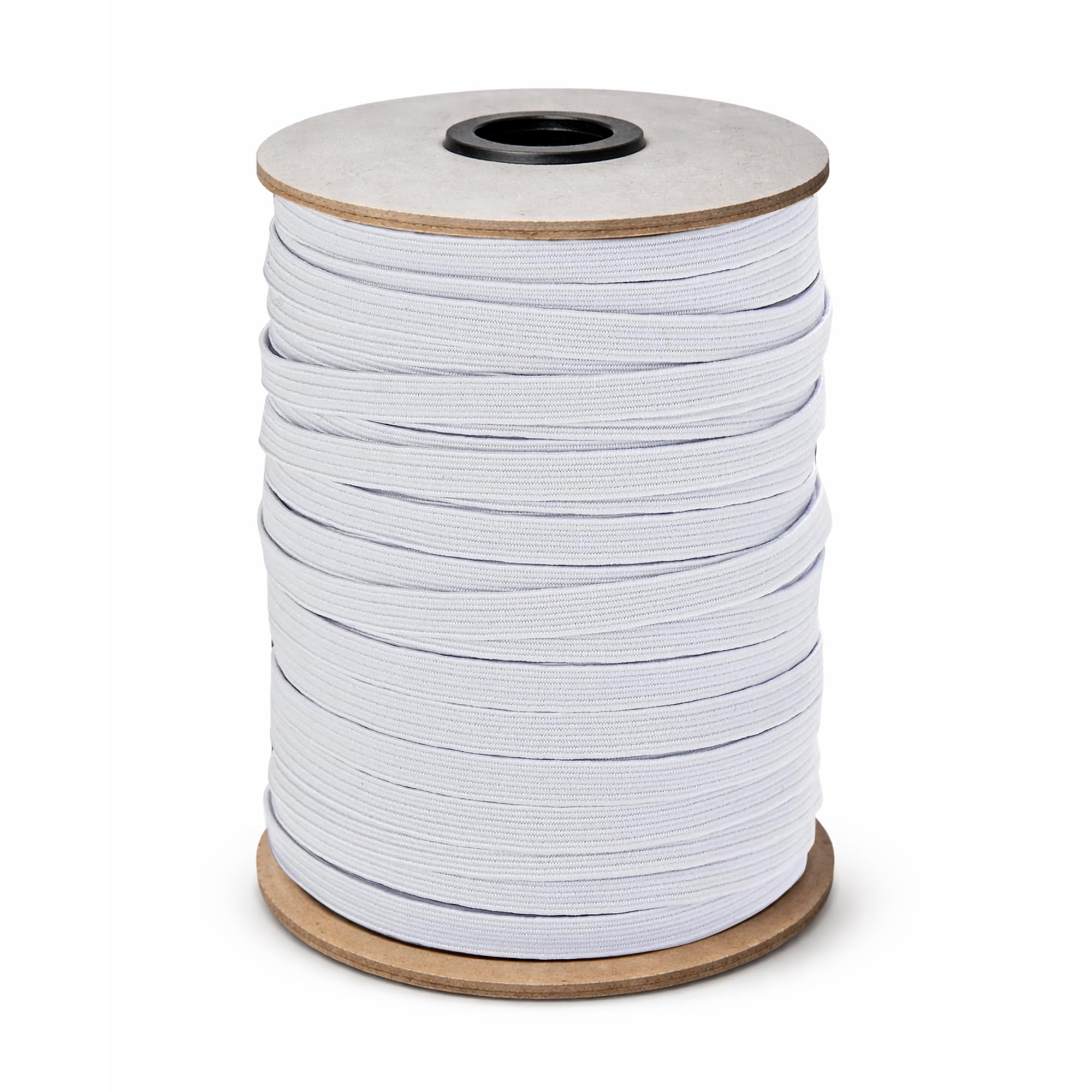 Trimming Shop 5mm 1/5 Inch White Flat Elastic Band for Sewing, Wide Braided Stretch Strap Elastic String Rope for DIY Sewing, Crafting, Dressmaking, Haberdashery and Clothing, 250 Metres