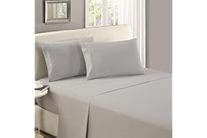 Mellanni Full Size Flat Sheet - Iconic Collection Bedding - Hotel Luxury, Extra Soft, Cooling - Wrinkle, Fade, Stain Resistant - 1 Flat Sheet Only (Full, Light Gray)