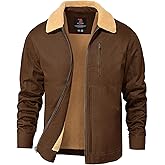 TBMPOY Men's Winter Jacket Thick Sherpa Fleece Lined Cotton Full Zip Warm Cargo Zipper Pockets Trucker Work Thermal
