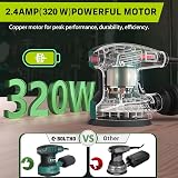 BOLTHO 320W Random Orbital Sander 6 Variable Speeds 13000RPM 125MM 15pc view 2