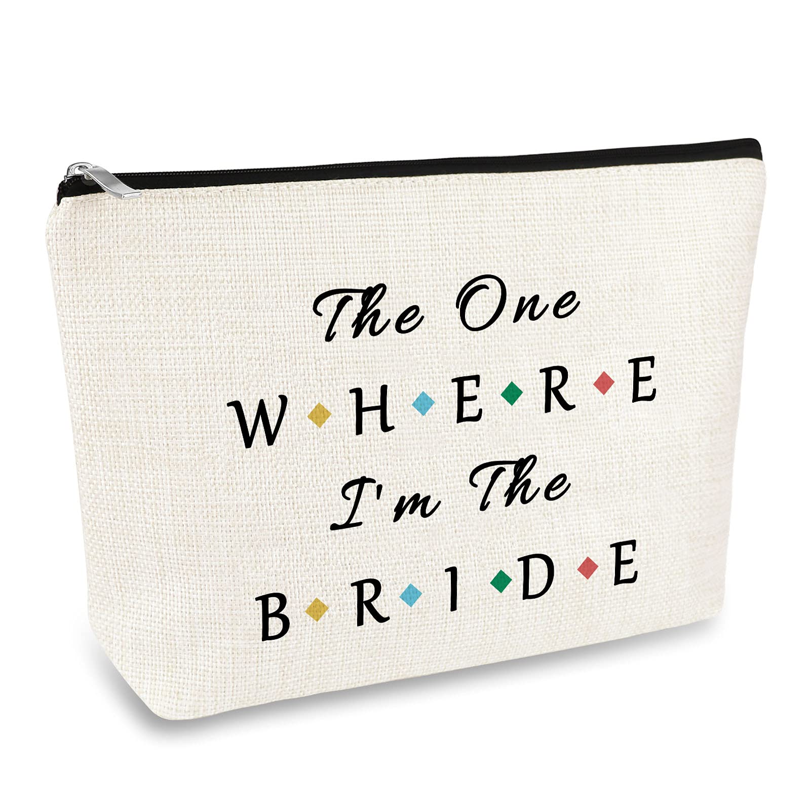 Bride Gift Bridal Makeup Bag Bride to Be Bridal Shower Gift Newly Engaged Travel Cosmetic Bag Engagement Bachelorette Party Gifts Future Mrs Gifts Valentine’s Day Wedding Present Toiletry Pouch