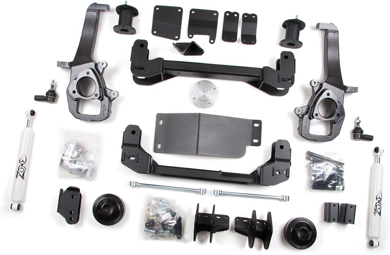 Dodge Ram 1500 Zone Offroad 4" Suspension Lift kit 4x4 2" Rear Coil Spacers w/Black Nitro Shocks