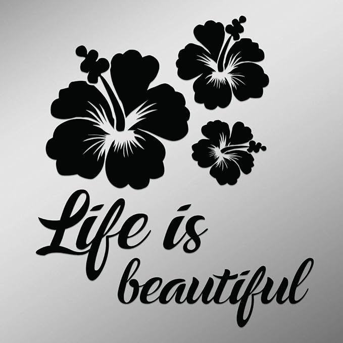 amazoncom jb print magnet hibiscus flower life is beautiful vinyl