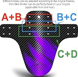 NICEDACK MTB Fender Front Rear Mudguard Carbon Pattern 20-29in Black Purple view 3
