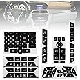 GLEEMAX Car Interior Stickers Button Decal Compatible with Mercedes Benz GLK350 C Class CLS C218 SLK W172 W204 W212 W218 W207 Steering Wheel A/C Air Conditioner Window Radio Number Door Dash Sticker