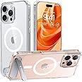 TORRAS Strong Magnetic & Seamless Stand for iPhone 16 Pro Max Case Clear, Fit for MagSafe, Military Grade Drop Protection, Adjustable Kickstand Phone Case for iPhone 16 Pro Max, Slim Diamond Clear