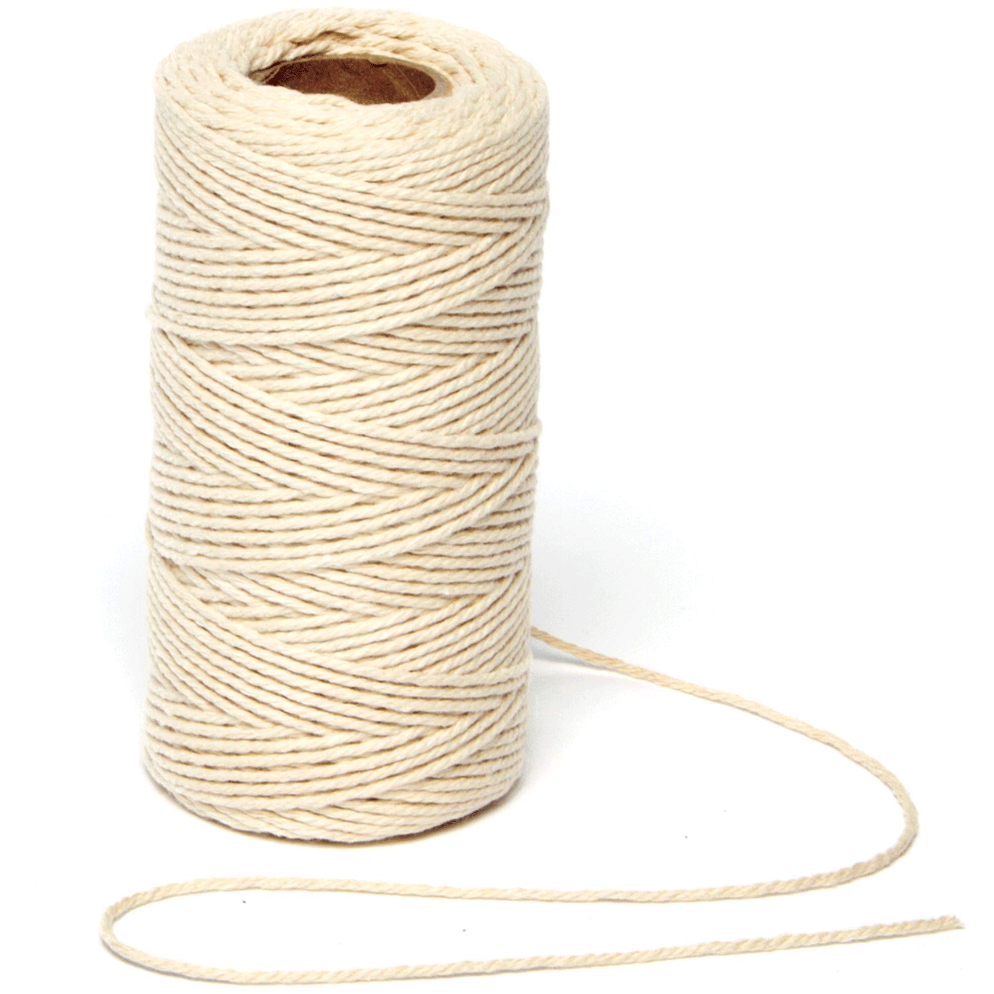 Baker Ross AG212 Natural Textured Cotton String for Jewellery Making and Crafting for Kids, Assorted, (Per Reel)