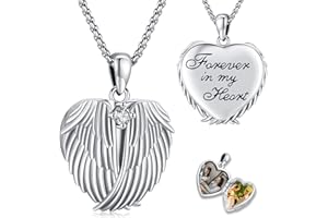 EUSENSE Picture Locket Necklace for Women Men Rose 14K Real Gold 925 Sterling Silver Jewelry Heart Locket Necklace that Holds Pictures Tree of Life Viking Wolf Celtic Knot St Christopher St Michael Pendant