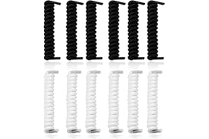 14 Pieces Curly Elastic Shoe Laces, Stretch No Tie Curly Shoelaces, Elastic Spring Shoe Laces Replacement for Sneakers Adult