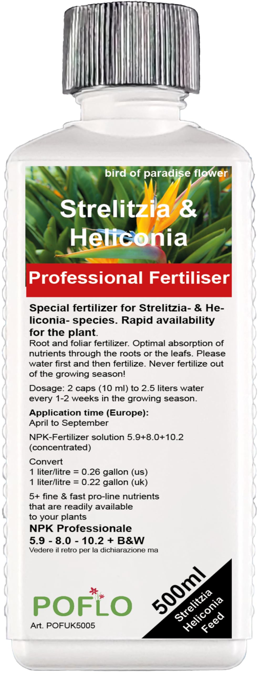 POFLO Strelitzia fertilizer Fertilize heliconia, premium liquid fertilizer from the professional line (500ml)