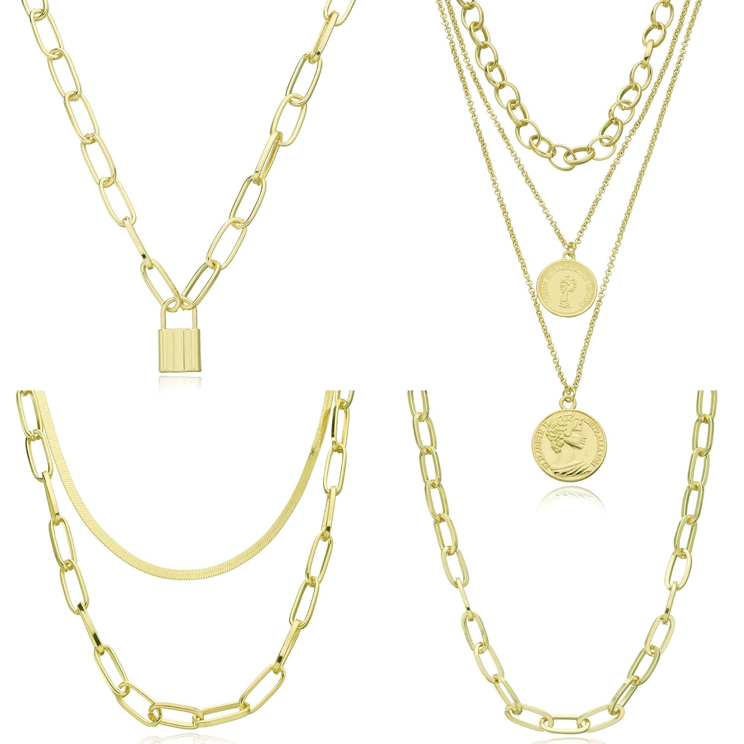 Buy GYSONG Paperclip Necklace 14k Real Gold Plated Gold Necklaces for Women Dainty Choker