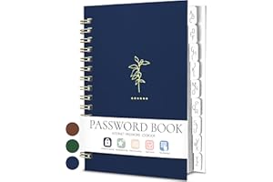 PARIS IN RAIN Password Book,Password Keeper Book with Alphabetical Tab,Portable Password Books for Seniors for Internet Website Address Log in Detail,Small Pocket Size 5.5 * 3.7 inches (Navy Blue)