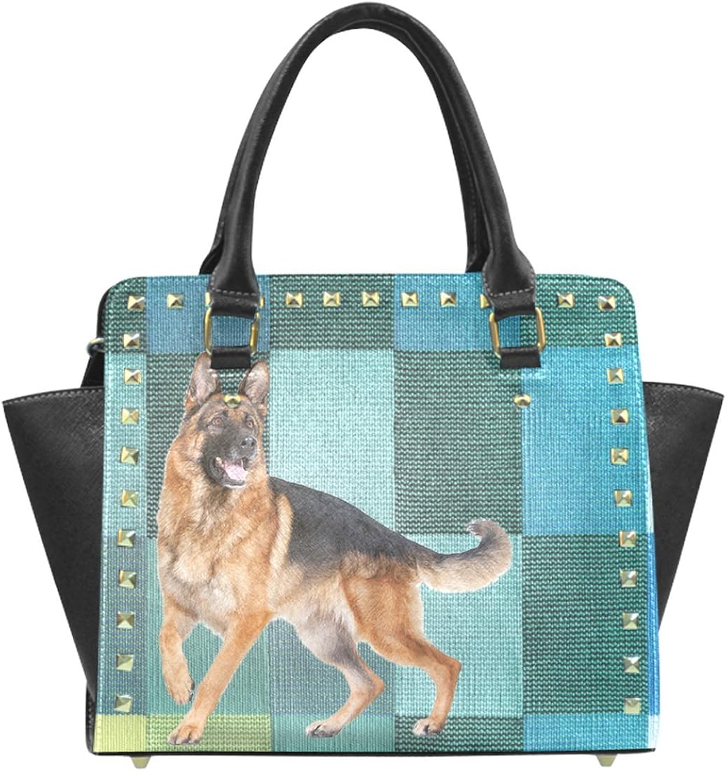 German Shepherd Rivet Shoulder Handbag Shoulder Bag PU Leather