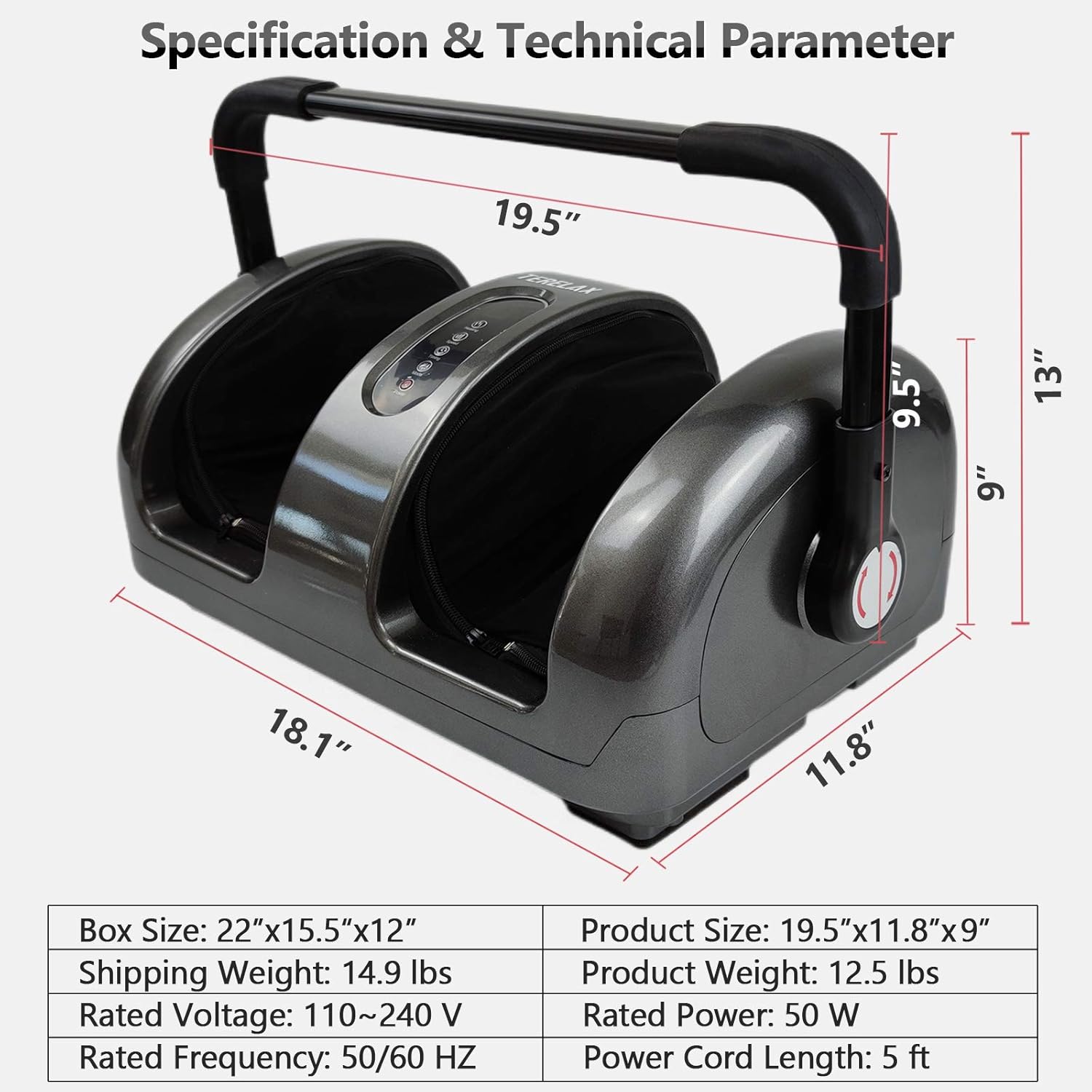 Foot Massager Machine Shiatsu Foot and Calf/Leg Massager with Heat Deep Kneading Therapy Relieve Foot Pain from Plantar Fasciitis Improve Blood Circulation by TERELAX: Health & Personal Care
