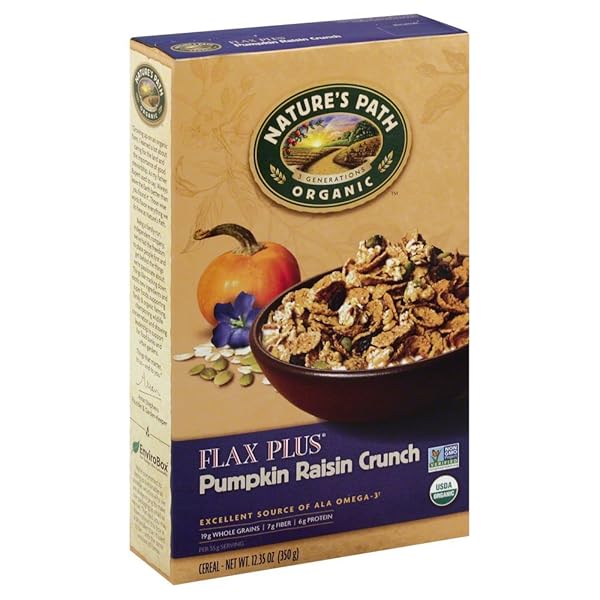 NATURE’S PATH ORGANIC FLAX PLUS PUMPKIN RAISIN CRUNCH, 12.35 OUNCE