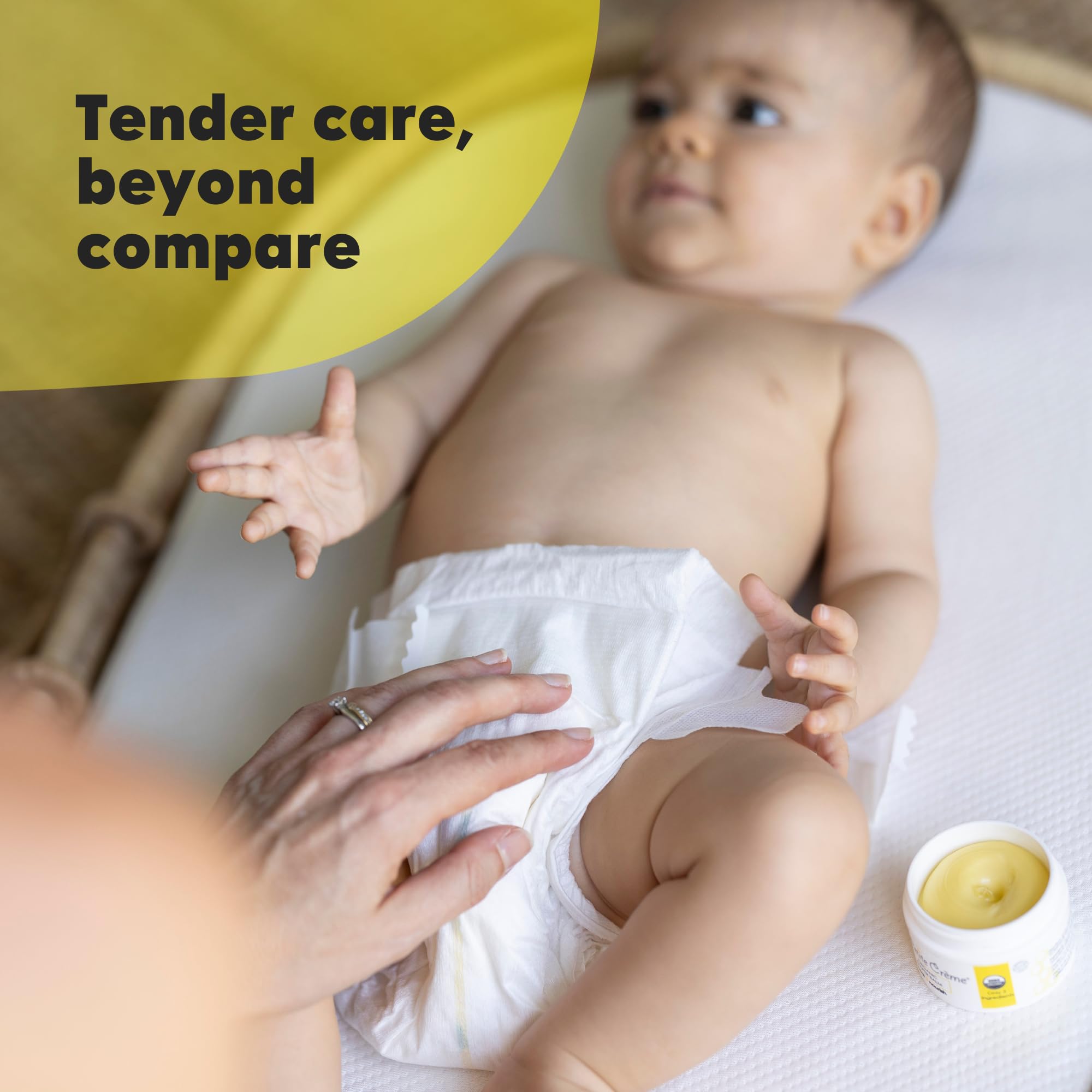 La Petite Creme French Organic Diaper Balm (4 oz) - Healing & Nourishing Diaper Cream - Gentle & Safe Liniment Baby Lotion - USDA Certified Organic - Baby Essentials for Newborn