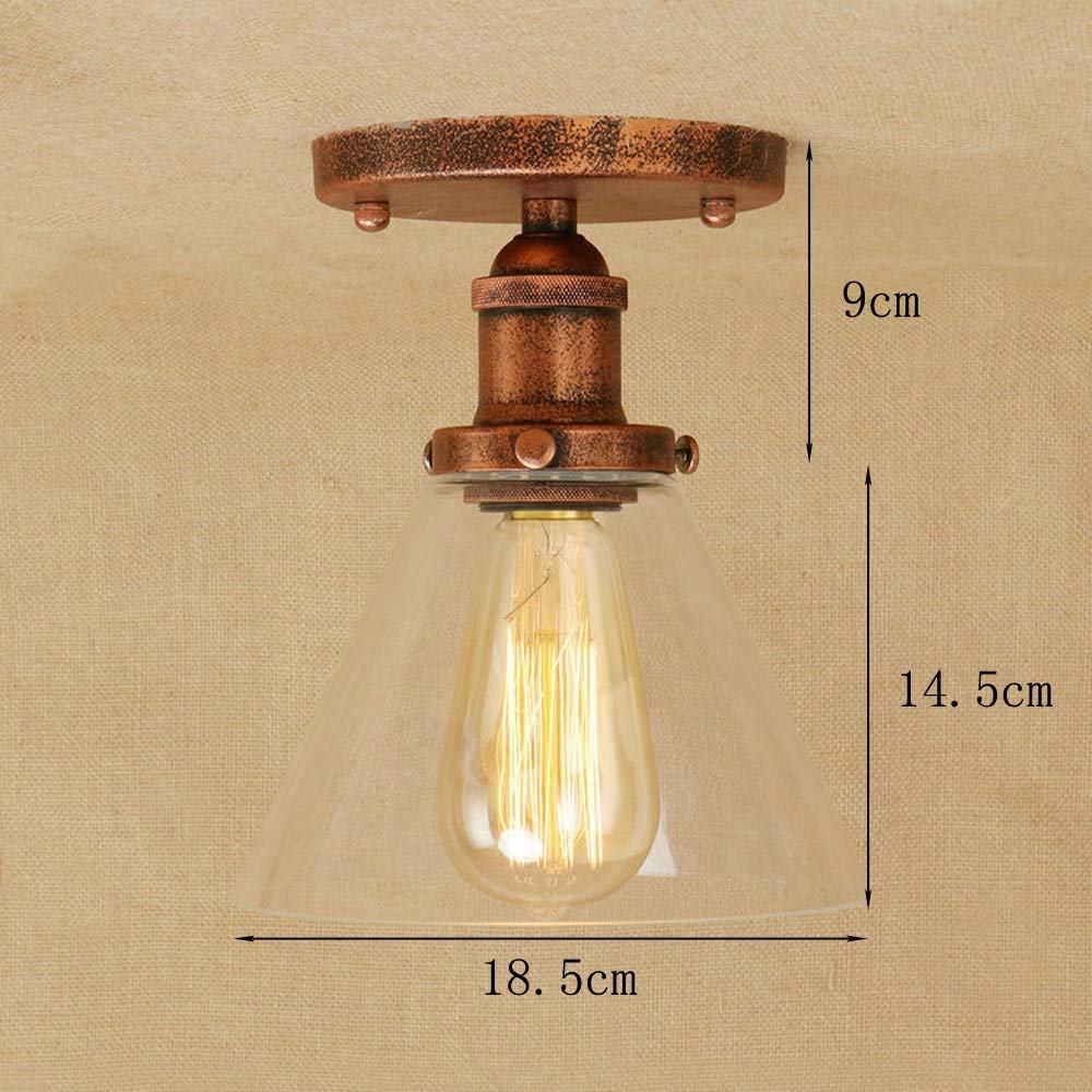 Amazon Com Bosslv Vintage Ceiling Light With Glass Shade