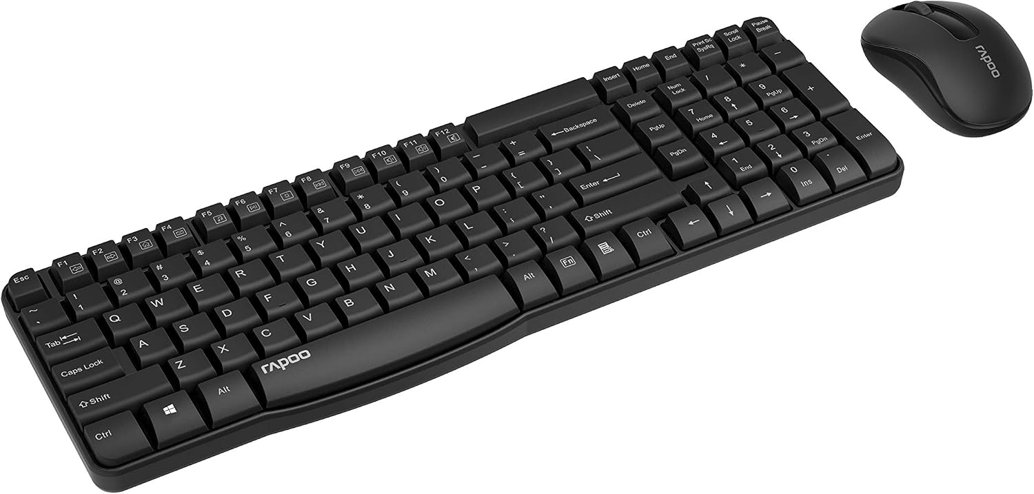 Rapoo X1800S clavier Souris incluse RF sans fil QWERTZ Allemand Noir, Black, Kompakt - Image 5
