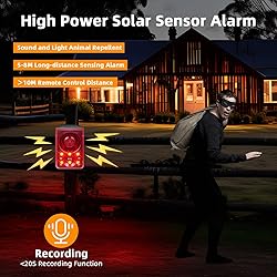 Solar Outdoor Motion Sensor Alarm with Dog Barking