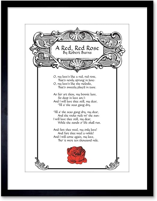 Quote Song Lyrics Red Rose Robert Burns Framed Print F97x6227 Black Amazon De Kuche Haushalt Yaada idisina blanket aade undannna. amazon de