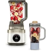 Ninja CrushBOSS 2-in-1 Blender &amp; Tumbler, Amazon Exclusive Bone &amp; Champagne | Ninja's most powerful blender duo. 1850PW + SmartMenu for chef-level blends &amp; on-the-go with BlendBOSS Tumbler, LB301WH1
