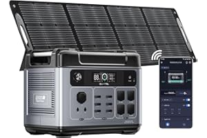 OUKITEL P2001 PLUS 2400W Power Station with 200W Solar Panel, 2048Wh Solar Generator(Peak 5000W) 1.5Hrs Fast Charging APP Control Emergency LiFePO4 Battery for Home Backup Camping RVs
