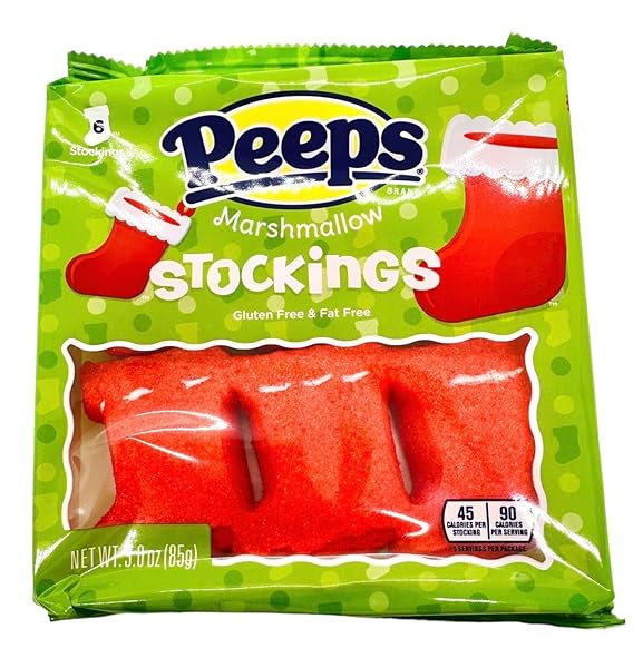 JUST BORN CHRISTMAS PEEPS 3 OZ PACKS (STOCKINGS)