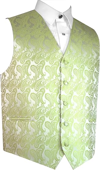 Amazon ブランドqイタリアデザインメンズフォーマルタキシードベストライムでペイズリー カラー グリーン ベスト 通販