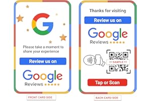 QRLYNK Google Review Card with NFC & QR Code- Easy Tap or Scan to get Customer Feedback - Compatible with iPhone & Android - No App, No Subs.