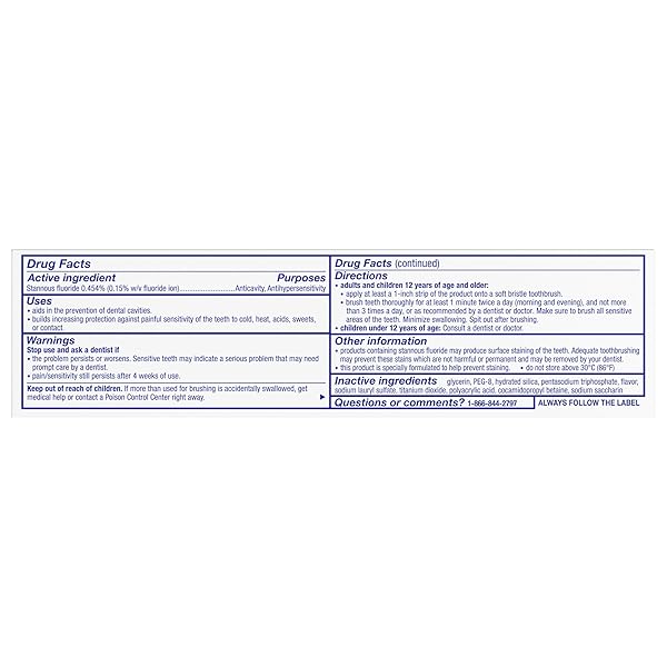 SENSODYNE RAPID RELIEF SENSITIVE TOOTHPASTE, CAVITY PREVENTION AND SENSITIVE TEETH TREATMENT – 3.4 OUNCES