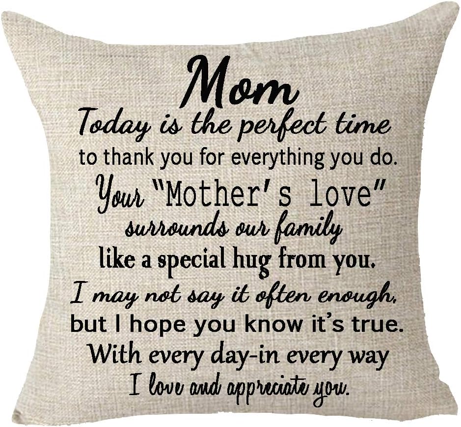 FELENIW Best Wishes to mom Mather's Day Gift Throw Your Troubles in The Ocean Starfish Conch Throw Pillow Cover Cushion Case Cotton Linen Material Decorative 18x18 inches