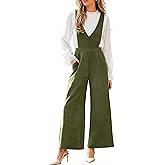 CUPSHE Womens Maxi Jumpsuit Trendy Dressy V Neck Sleeveless Wide Leg One Piece Overall Casual Pockets Fall Work Romper