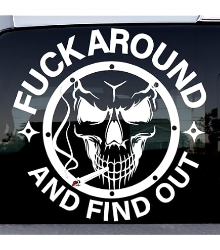 Autocollant Vinyle Bumper Sticker 'FAFO' (F* Around Find Out) - Thème 2ème Amendement - Noir Brillant