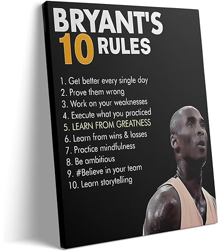 Kobe Bryant Quote Poster - Great Things Come From Hard Work - 12x18