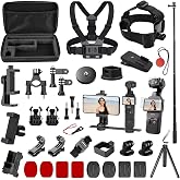 Accessories Kit for OSMO Pocket 3/Pocket 4, SGIP 2-in-1 Stand, Organizer Bag, Hard Shell Case,Selfie Stick,Tripod,Magnetic Mount,Mobile Phone Holder, Screen Protector, Accessories for OSMO Pocket 3 4