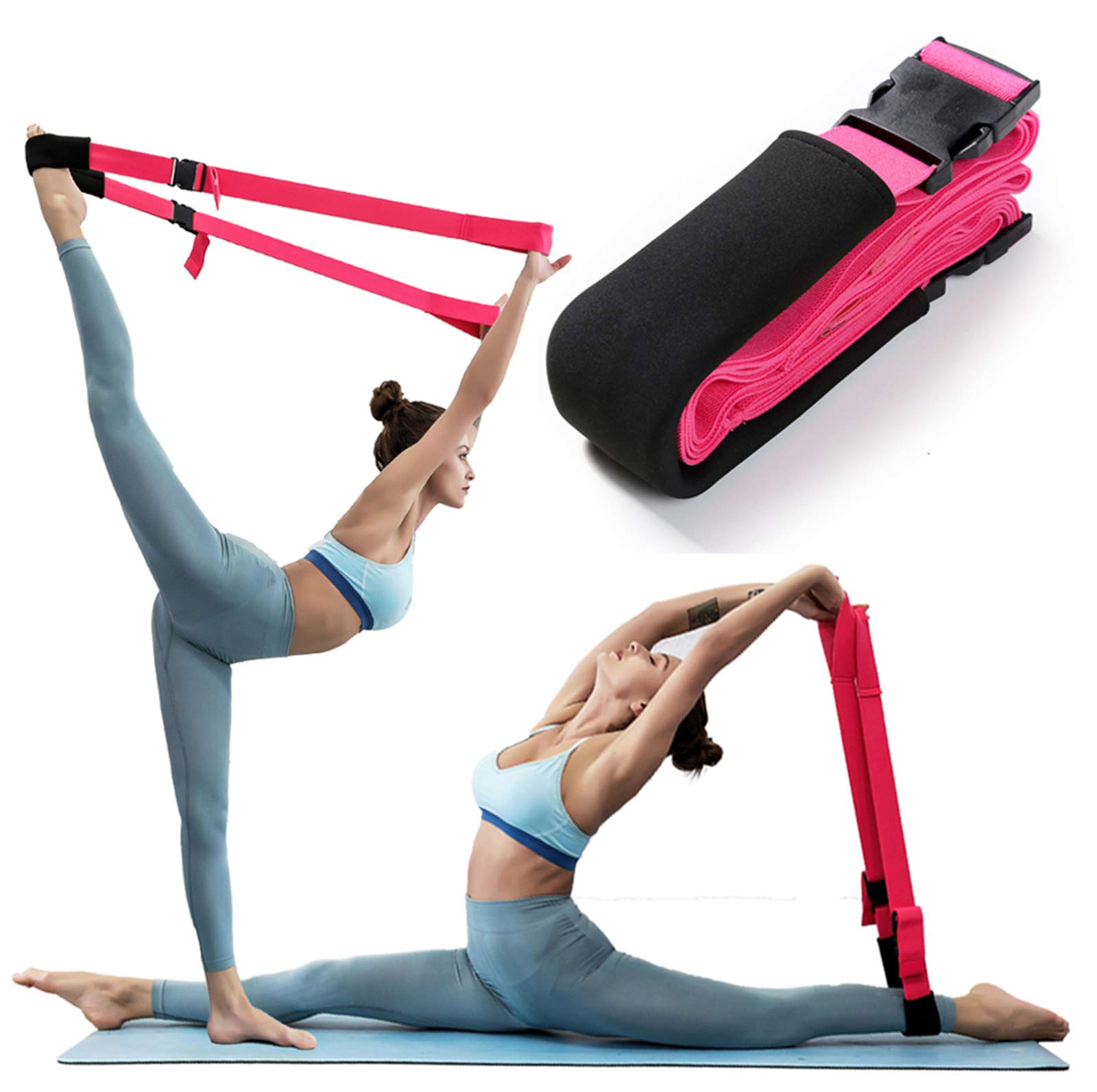 Fitness Stretch Strap, Adjustable Leg Stretch Band to Improve Body Flexibility, Premium Stretching Equipment for Exercise, Physical Therapy Rehab, Ballet Dance Gymnastics Cheerleading Training