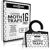 Clothing Moth Traps 16 Pack - Non Toxic Moth Traps for Clothes with Pheromone Attractant - Closet Moth Traps Odorless Sticky