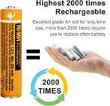 Pingju NiMH AAA Rechargeable Battery 1.2V 550mAh 4-Pack for Cordless Phones view 4