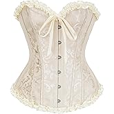 QFE Corset Tops for Women Lace Waist Push Up Sexy Bustiers Shapewear Lingerie Renaissance Underbust Bodysuit Boned