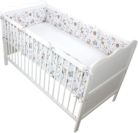 Lit 1x60 Tuptam Tour De Lit Bebe Rembourre Protection Flamant Menthe 180x30cm Tours De Lit Bebe Et Puericulture
