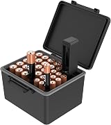 JJC Battery Organizer Case with Tester Holds 20 AA 14 AAA Water-Resistant